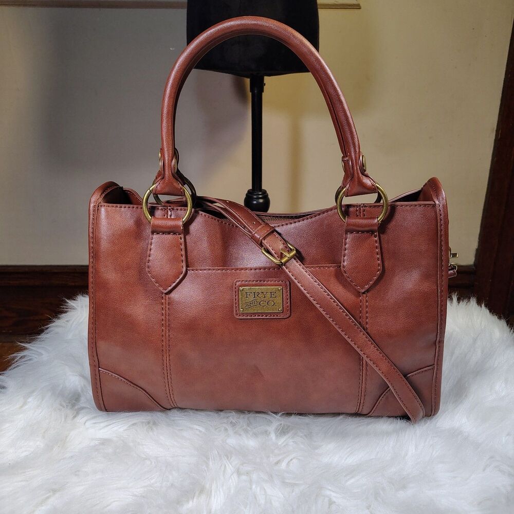 Frye And Co Brown Faux Leather  Satchel Shoulder Purse